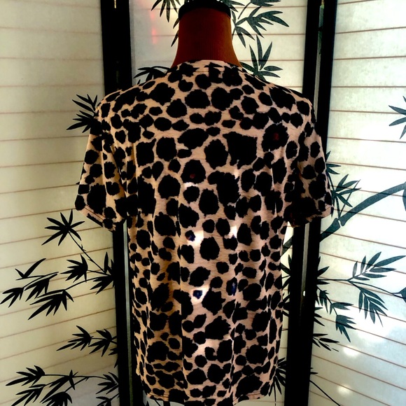 Losturban Leopard Print Athletic Short Sleeve Shirt Plus Size XXL - Picture 4 of 13